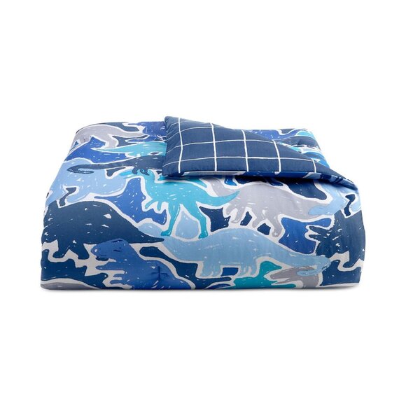 Charter Club Kids Dino Camo 3-Piece Cotton Comforter Set Blue Multi Full / Queen - Picture 12 of 12